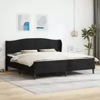 Lova Lovos rėmas su galvūgalio Juoda 180 x 200 cm Aksomas