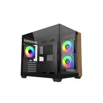 COOLER MASTER Case Elite 481 Wood 270° Seamless Glass mATX