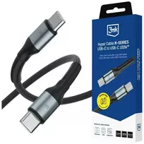 3MK Hyper Cable N-SERIES USB-C to USB-C cable, 1.5 m, 20 V/5 A, 100 W, black