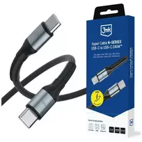 3MK Hyper N-SERIES data transfer and charging cable | USB-C to USB-C | 240W | 3m | black