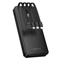 Borofone BJ84 Smooth Power Bank | 10,000 mAh | 10W | USB-A, USB-C, Lightning, Micro USB | black