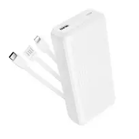 Borofone BJ79A Clever Power Bank | 20,000 mAh | USB-A, USB-C, Lightning | white