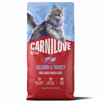 CARNILOVE ACTIVE Cat Salmon & Turkey Large Breeds sausas pašaras katėms, Svoris 2 kg