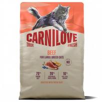 CARNILOVE TRUE FRESH Cat Dry Beef Adult Cat Large Breed sausas maistas katėms, Svoris 2 kg