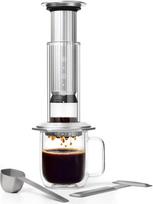 "AeroPress Premium" stiklinis kavos presas iš nerūdijančio plieno ir aliuminio "viskas viename" prancūziškojo spaudimo rankinis espreso ir užpylimo kavos aparatas 2 minučių užvirimo laikas sidabrinis