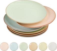 "AHX" 6 vakarienės lėkščių rinkinys - 6 keraminės vakarienės lėkštės - saldainių atspalvių didelės serviravimo lėkštės - spalvingas lėkščių rinkinys Salotos, makaronai, kepsniai, pagrindinis patiekalas, vakarienė - 25,3 cm
