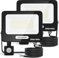 "Aigostar" 50 W LED prožektorius su judesio jutikliu lauke, 2 vnt., 4600 LM, 4000 K natūralios baltos spalvos lauko prožektorius, IP65 vandeniui atsparus prožektorius, skirtas patalpoms, sodui, kiemams, namams, garažams, butams