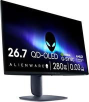 "Alienware" 27 žaidimų monitorius - AW2725D, QHD (2560x1440), 280 Hz, QD OLED, 0,03 ms, suderinamas su NVIDIA G-SYNC, AMD FreeSync Premium Pro, HDR True Black 400, USB-C, DisplayPort, 2 HDMI, 3 metų garantija