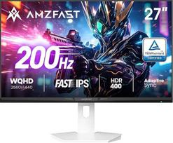 "Amzfast" 27 colių žaidimų monitorius, 2560x1440 QHD, 200 Hz, greitas IPS, 1 ms MPRT, adaptyvioji sinchronizacija, 95%DCI-P3, 130%sRGB, HDR400, plonas korpusas, HDMI2.0&DP1.4, VESA100x100, sertifikuotas "TÜV Rheinland", AMZG27F6Q