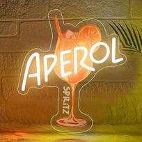 "Aperol Spritz" neoniniai ženklai sienų dekorui, oranžinis kokteilių LED apšvietimo ženklas namų barui, virtuvei, žmogaus urvui, miegamajam, barui, vakarėliui, svetainės dekorui (šiltai balta)