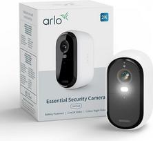 "Arlo Essential 3" 2K akumuliatorinė lauko apsaugos kamera "WiFi", belaidė, 2K vaizdo įrašas, spalvotas naktinis matymas, šviesa, judesio detektorius, sirena, dvipusis garsas, išmanusis namas, su saugaus plano bandomuoju laikotarpiu, 1 komplektas