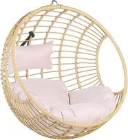 "Aspio" pakabinamas krepšelis-krėslas "Rattan Beige" be rėmo, įskaitant sėdynę ir pagalvę