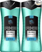 "Axe Ice Chill XL" dušo želė ir šampūnas "3-in-1", suteikiantis ilgalaikį gaivumą ir kvapą Dermatologiškai patikrinta 400 ml, 6 vnt., pakuotė (2 vnt.)