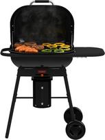 "Barbecook Magnus Comfort" medžio anglių kepsninė su ketaus grotelėmis ir šoniniu staliuku, kepsninė 14 žmonių, 85 x 64 x 110 cm, juoda