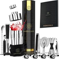 "BarDeluxe" kokteilių rinkinys 12 dalių, barmeno rinkinys, kokteilių maišytuvo rinkinys, 750 ml kokteilių maišytuvas iš nerūdijančio plieno, kokteilių maišytuvo rinkinys, barmeno rinkinys, prabangus kokteilių dovanų rinkinys