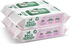 "Beco" šunų servetėlės - 4 pakuotės po 80 vnt. - kokosų kvapo, skirtos letenoms, kūnui ir užpakaliukui - augalinės priežiūros servetėlės