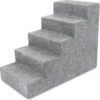 "Best Pet Supplies" penkių pakopų "CertiPUR-US" sertifikuoti porolono laipteliai / laipteliai gyvūnams augintiniams, 30 x 15 x 23 colių, pilkos spalvos linas