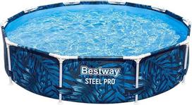 "Bestway" plieninio rėmo baseinas be siurblio 305 x 66 cm skersmuo Atogrąžų lapų dizaino apvalus