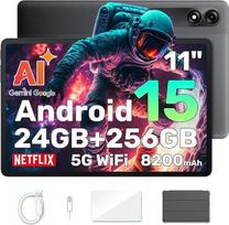 "Blackview" 11 colių "Android 15 Gemini AI" planšetinis kompiuteris, 24GB RAM + 256GB ROM (2TB TF)/8200mAh baterija/1920 * 1200 FHD IPS Widevide L1/PC režimas/Face ID/Octa-Core žaidimų planšetinis kompiuteris su dėklu