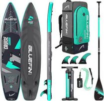 "Bluefin SUP" pripučiama pripučiama irklentė "Cruise Carbon SUP Board" su kitais priedais, tokiais kaip pompa, krepšys ir irklas, įvairių dydžių: 10'8, 12'