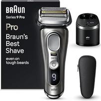 "Braun Series 9 Pro Premium" vyriškas skustuvas su 4+1 skutimosi galvute, elektrinis skustuvas ir "ProLift" trimeris, "5-in-1" valymo stotelė, 60 minučių veikimo trukmė, drėgnas ir sausas, tėvo dienos dovana, 9485 cm3, taurusis metalas
