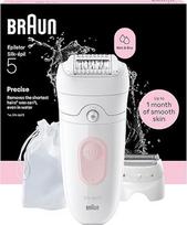 "Braun Silk-épil 5" moteriškas epiliatorius, lengvas plaukelių šalinimas, ilgai išliekanti glotni oda, drėgnas ir sausas, skustuvas, atsparus vandeniui, su skustuvo ir kirptuvo priedais, 5-030, rožinis