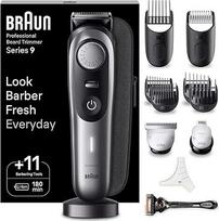 "Braun" barzdos kirptuvas, trimeris / plaukų kirpimo mašinėlė vyrams, profesionalus plaukų kirptuvas, 40 nustatymų, įkrovimo stotelė, kelioninis dėklas, barzdos šablonas, 180 minučių, belaidžio veikimo laikas, atsparus vandeniui, BT9440.