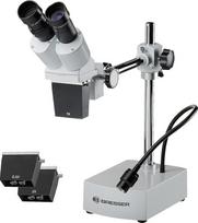 "Bresser Biorit ICD-CS" mikroskopas 5x 20x stereomikroskopas su 3 keičiamais lęšiais, šviesos diodais ir 230 mm darbiniu atstumu, baltos spalvos