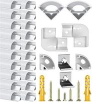 "Chesbung" LED šviestuvų juostoms skirtas 45 laipsnių aliuminio profilis, 20 x 1 m V formos juostų bėgių juostos Aliuminio profilio kampinis profilis Aliuminio profilio juostos kanalo juostos difuzorius su pieno baltumo dangteliu ir kampinėmis jungtimis