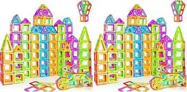 "Crenova" magnetinės statybinės kaladėlės, 60 kaladėlių, magnetinis žaidimas STEM magnetinės statybinės kaladėlės, Montessori žaislas nuo 3 metų, magnetai, dovanų žaislas berniukams ir mergaitėms nuo 3 4 5 6 7 8 metų (2 pakuotės)