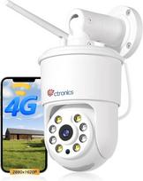 "Ctronics" 5MP 4G lauko stebėjimo kamera su SIM kortele, asmens, transporto priemonės ar gyvūno aptikimo funkcija, automobilio sekimo funkcija, spalvotas naktinis matymas 30 m, kompiuteris / programėlė, FTP / VR / debesis / 128GB TF, visiškai metalinė