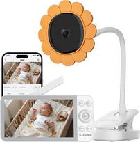 "CZEview" kūdikių monitorius su kamera ir programėle, 5,5 colio vaizdo monitorius be "WiFi" tarp kameros ir monitoriaus, "WiFi" perdavimas mobiliuoju telefonu, naktinis matymas, dvipusis garsas, VOX, temperatūra (baltas)