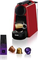 "De'Longhi Nespresso Essenza Mini EN 85.R" kavos kapsulių aparatas, sveikinimo rinkinys su įvairių skonių kapsulėmis, 19 barų slėgio siurblys, taupantis vietą, raudonos spalvos
