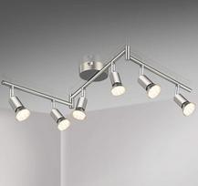 "Defurhome" LED lubų šviestuvas, pasukamas 2/3/46 liepsnos LED prožektorius, lubų prožektorius, modernus lubų prožektorius (matinis nikelis), skirtas virtuvei, svetainei, miegamajam, su 4W GU10 LED lemputėmis (400LM, šiltai balta)