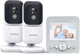 "Dr.Care NeoView" kūdikių monitorius su kamera, 2,8 colių ekranas, dvipusis garsas, įrašymas kilpa, naktinis matymas, VOX stebėjimas, temperatūros jutiklis (1 monitorius + 2 kameros)