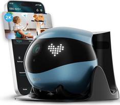 "Enabot EBO Air 2 FamilyBot" išmanusis 2K stebėjimo kameros robotas su savaiminiu įkrovimu, patruliavimo robotas namų stebėjimui, belaidė šunų ir kačių kamera su naktinio matymo funkcija, dvipusiu garsu (mėlyna)