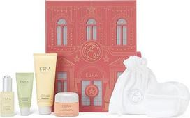 "ESPA Glow Giving Collection" | Į rinkinį įeina valiklis, serumas, drėkiklis, veido kaukė ir medvilniniai kosmetiniai įklotai