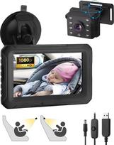 "eSynic" 1080P kūdikių automobilinė kamera Kūdikiams skirtas galinės sėdynės veidrodis 4,3 colių ekranas Kūdikių automobilio monitoriaus kamera Automobilio sėdynės kamera automobilio galinei sėdynei su naktinio matymo plačiu kampu Galinis vaizdas kūdikiui