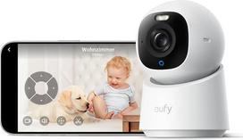 "eufy" vidaus kamera E30, naujos kartos, 4K UHD vidaus stebėjimo kamera, naminių gyvūnėlių / kūdikių kamera su telefono programėle, žmogaus / gyvūno sekimas automobiliu, spalvotas naktinis matymas, 360° pasukama ir pakreipiama, palaiko "Homekit
