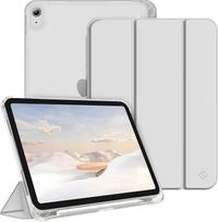 "Fintie" dėklas "iPad" 10 kartos 2022, 25 cm, su rašiklio laikikliu, itin plonas, lengvas apsauginis dėklas su permatoma nugarėle ir automatinio užmigimo / pabudimo funkcija, sidabrinės spalvos