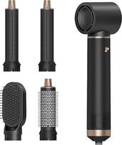 "Flex Style" plaukų šukuosena "5-in-1", 1000 W rinkinys su apvaliu šepečiu, plaukų džiovintuvu ir garbanojimo žnyplėmis, skirtas džiovinimui, tiesinimui, garbanojimui
