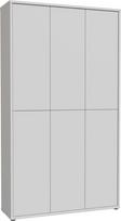 "Forte Alice Springs" batų spinta 100 110 Moderni prieškambario spinta su 6 durimis ir 15 lentynų, medžio kompozito "Secret Grey", 43" pločio x 75" aukščio x 13,7" gylio
