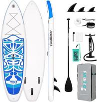 "FunWater" pripučiama pripučiama irklenčių lenta "Stand UP Paddle Board" itin lengva žalia rožinė Viskas įskaičiuota ISUP, ADJ irklas, pompa, SUP kuprinė, pavadėlis, neperšlampamas krepšys, neslystantis paklotas Jaunimas