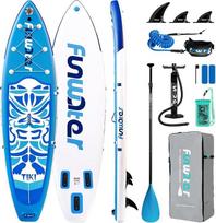 "FunWater" pripučiama pripučiama irklentė "Stand Up Paddle Board Ultra-Light SUP" - suaugusiųjų irklentės su ADJ irklu, rankine pompa, kuprine, pavadėliu, vandeniui atspariu krepšiu