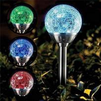 "Garden MIle®" 4x spalvą keičiantys LED stiklo gaublių žibintai Saulės žibintai Sodo apšvietimas Nerūdijančio plieno saulės žibintai Lauko sodo ornamentai Kelio žibintai.