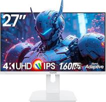 "Gawfolk" 27 colių UHD 4K 160Hz, baltas IPS kompiuterio ekranas, kompiuterio ekranas su "FreeSync", HDMI, "DisplayPort", 178° platus matymo kampas, palaiko VESA 75 x 75 mm