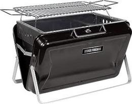 "George Foreman" nešiojamasis anglių grilis Nešiojamasis tvirtas sulankstomas kojos Patogi rankena Lengvas stovyklavimo juodas anglių grilis GFPTBBQ1005B