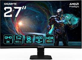"Gigabyte GS27QCA" 27 colių lenktas žaidimų monitorius QHD - 2560x1440 180 Hz 1 ms 250CD/m² "FreeSync HDR Ready" HDMI 2.0 DisplayPort 1.4