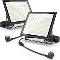 "Glostars" 150 W LED lauko prožektorius, 16500 lm, 6500 K, IP66, atsparus vandeniui, plataus kampo didelio ploto apšvietimas, tinka sodams, garažams, sandėliams ir pramoniniam apšvietimui (150 W 2PCAK)