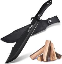 "Golden Bird" lauko peilis "Sharp Full Tang D2 Steel", didelis medžioklinis peilis su 26,5 cm fiksuotu ašmeniu, didelis išgyvenimo peilis, skirtas stovyklavimui, žygiams, žvejybai ir krūmų kirtimui - dovanos vyrams